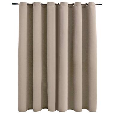 vidaXL Gordijn verduisterend met metalen ringen 290x245 cm beige product