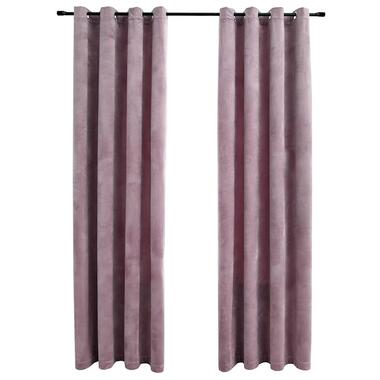 vidaXL - Gordijn - Roze - Fluweel - 140 x 225 cm - 2 stuks product