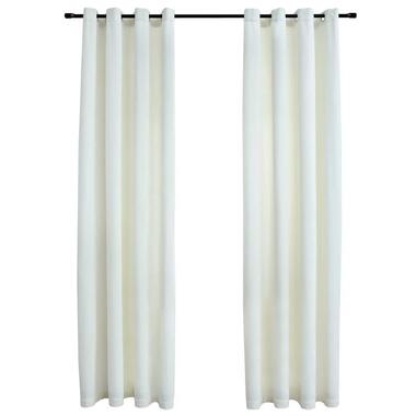 vidaXL Gordijn verduisterend met ringen 2 st 140x175 cm fluweel crème product