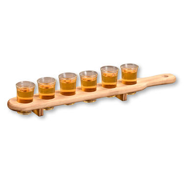 Kesper Shotglazen - 6 stuks - met houten houder - 30 ml product