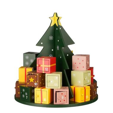 House of Seasons Adventskalender - H30 x Ø28 cm - MDF - Meerkleurig product