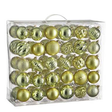 House of Seasons Kerstballen Set - 60 Stuks - Lichtgroen product