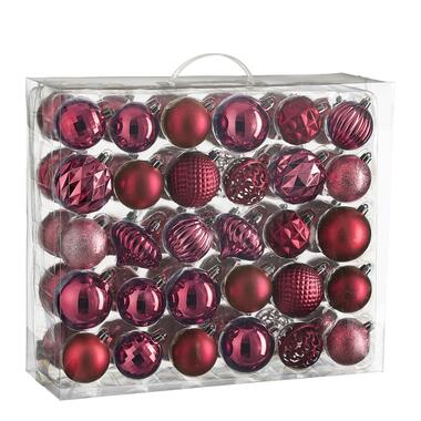 House of Seasons Kerstballen Set - 60 Stuks - Fuchsia product