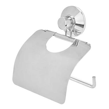 Berilo Toiletrol houder wand - RVS - zwart - 1 rol - ophang zuignap product