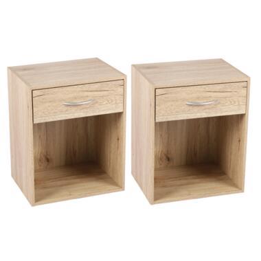 MISOU Nachtkastje met Lade Hout Set van 2 product