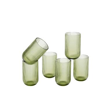 Mica Decorations Merlot Drinkglas - Set van 6 - 400 ml - Lichtgroen product