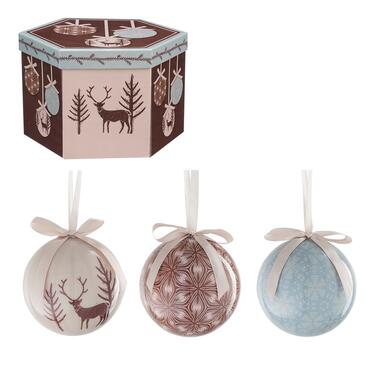 House of Seasons Kerstballen Set - 14 Stuks - Lichtblauw, Bruin product