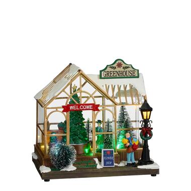 LuVille Kerstdorp Miniatuur Winter Kweekkas - L21 x B14 x H20 cm product