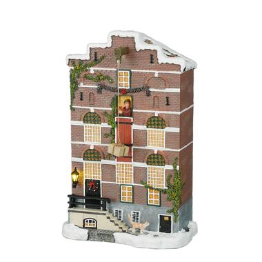 LuVille Kerstdorp Miniatuur Pakhuis Gevel - L19 x B11 x H29 cm product