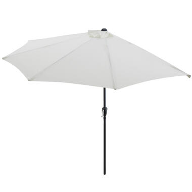 halfronde Parasol voor Balkon of Terras, 3 meter diameter, Ecru / Gebroken Wit product