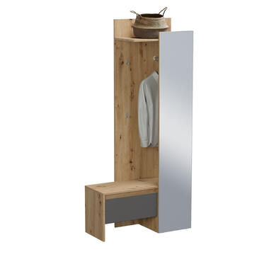 Hioshop Torino garderobe opstelling 3 haken eik decor product