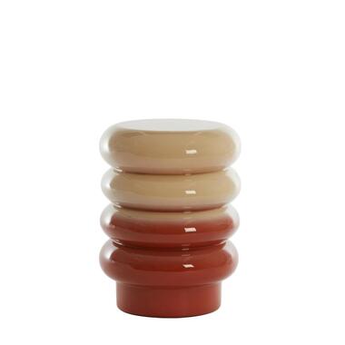 Bijzettafel Mirogi - Crème/Oranje - Ø30cm