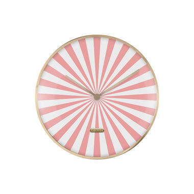 Karlsson - Wandklok Candy Swirl Dome - Flamingo pink & white- Ø40cm product