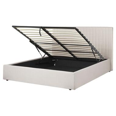VION - Bed met opbergruimte - Beige - 160 x 200 cm - Polyester product