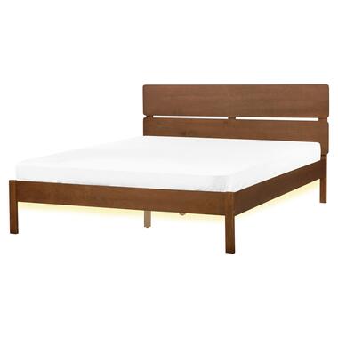 BOISSET - Bed met LED - Lichthout - 160 x 200 cm - Rubberhout product