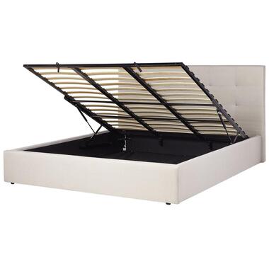 LORIENT - Bed met opbergruimte - Beige - 180 x 200 cm - Polyester product