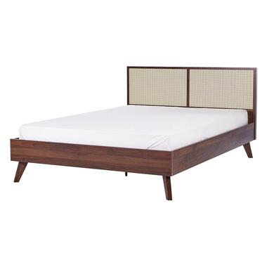 MONPAZIER - Tweepersoonsbed - Donkerhout - 140 x 200 cm - Rotan product