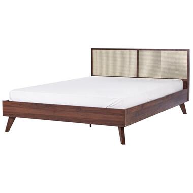 MONPAZIER - Tweepersoonsbed - Donkerhout - 180 x 200 cm - Rotan product
