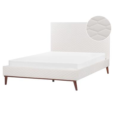 BAYONNE - Tweepersoonsbed - Wit - 140 x 200 cm - Fluweel product