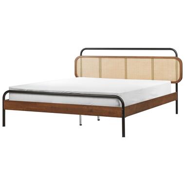 BOUSSICOURT - Tweepersoonsbed - Bruin - 160 x 200 cm - Rubberhout product