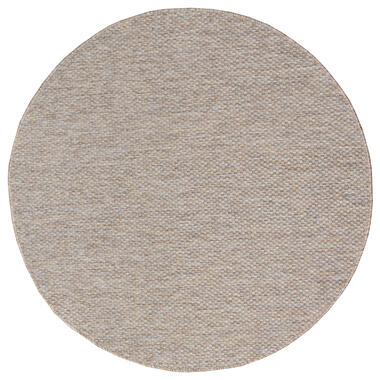 Uni Binnen en Buiten Rond Vloerkleed Solid Beige Bruin - 200 CM ROND product