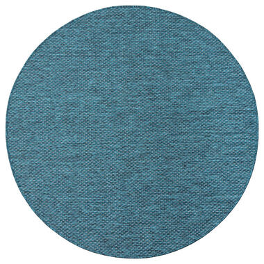 Uni Binnen en Buiten Rond Vloerkleed Solid Blauw - 120 CM ROND product