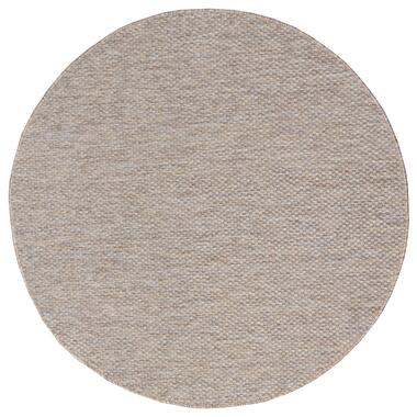 Uni Binnen en Buiten Rond Vloerkleed Solid Beige Bruin - 120 CM ROND product