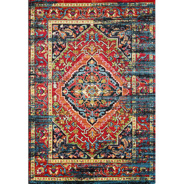 Vintage Marrakech Vloerkleed Zwart / Multi Laagpolig - 300x400 CM