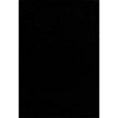 Uni Effen Laagpolig Vloerkleed Modern Zwart - 300x400 CM