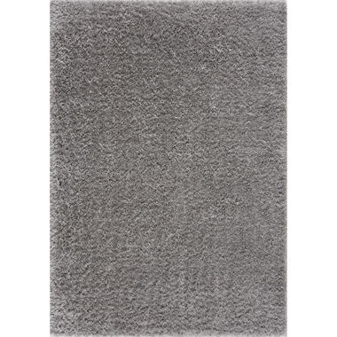 Porto Soft Fluffy Vloerkleed Hoogpolig Effen Grijs - 140X200 CM