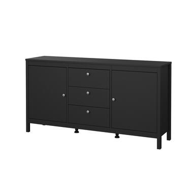 Hioshop Madrid dressoir 2 deuren 3 laden zwart mat product