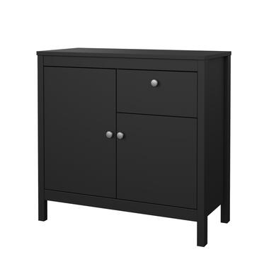 Hioshop Madrid dressoir 2 deuren 1 lade zwart mat product