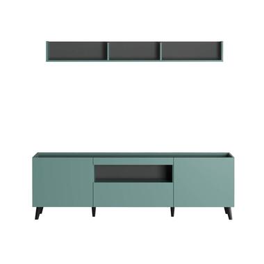 Hioshop Melton wandkast systeem blauw- grijs product