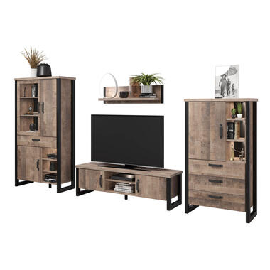 Hioshop Emile B wandkast opstelling- eik decor product