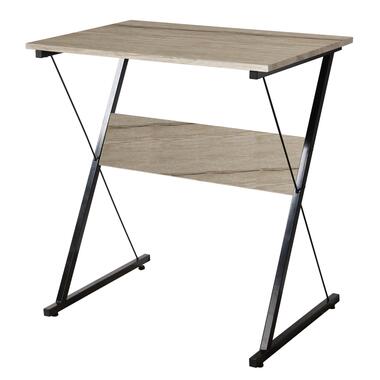 Bureau van metaal en bruin hout product