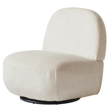 Salonstoel Swivel van metaal en beige fluweel product