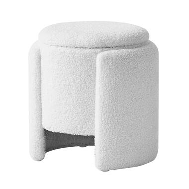 Pouf met witte krullen in Scandinavische stijl product