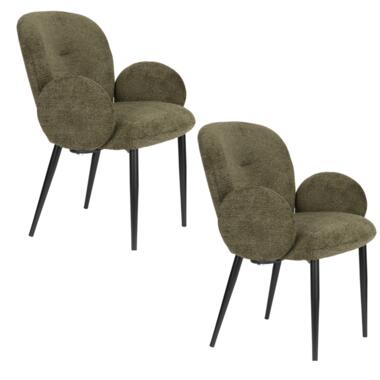 Housecraft Living Alaz Eetkamerstoelen Groen - Set van 2 product