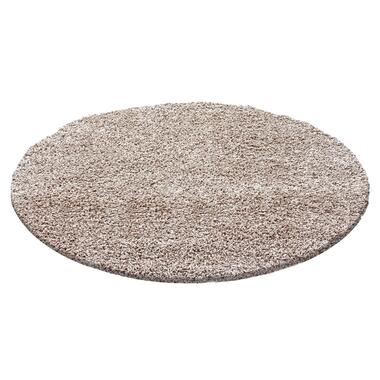 Basic Rond Shaggy vloerkleed Beige Hoogpolig - 160 CM ROND product