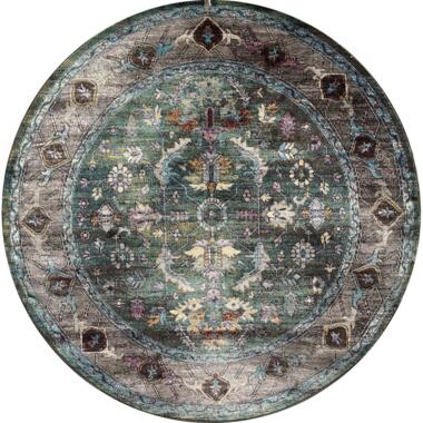 Picasso Pablo Vintage Rond Vloerkleed Groen / Multi Laagpolig - 160 CM ROND product