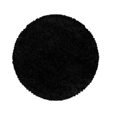 Monaco Soft Rond Shaggy Hoogpolig Vloerkleed Black - 160 CM ROND product