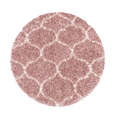 Opera Soft Shaggy Rond Hoogpolig Vloerkleed Roze - 160 CM ROND product