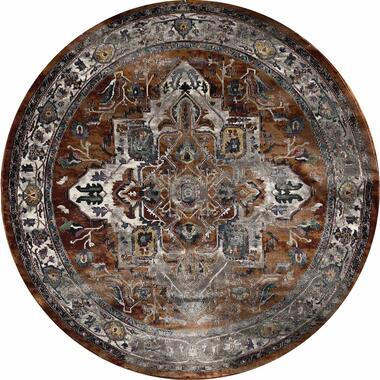 Picasso Castana Vintage Rond Vloerkleed Terra / Multi Laagpolig - 160 CM ROND product