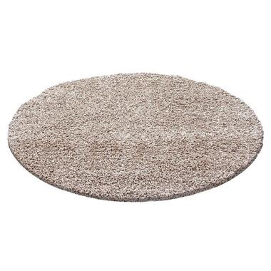 Basic Rond Shaggy vloerkleed Beige Hoogpolig - 200 CM ROND product