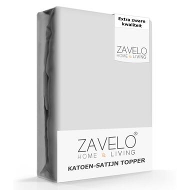 Zavelo Deluxe Katoen-Satijn Topper Hoeslaken Grijs-2-persoons (140x200 cm) product