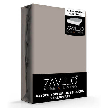 Zavelo Katoen Topper Hoeslaken Strijkvrij Zand-Lits-jumeaux (180x220 cm) product