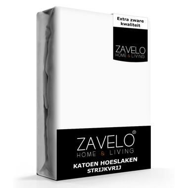 Zavelo Hoeslaken Katoen Strijkvrij Wit-1-persoons (90x210 cm) product