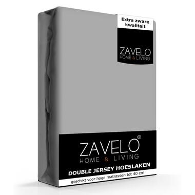 Zavelo Double Jersey Hoeslaken Grijs-1-persoons (90x220 cm) product