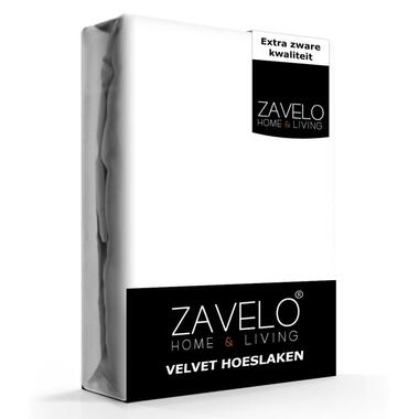 Zavelo Flanel Velvet Hoeslaken Wit-Lits-jumeaux (180x200 cm) product