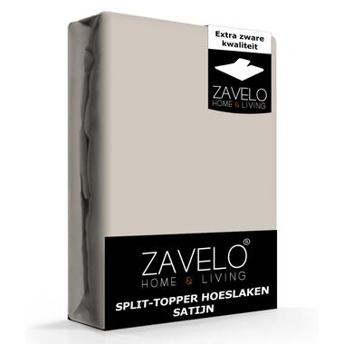 Zavelo Splittopper Hoeslaken Satijn Taupe-Lits-jumeaux (180x220 cm) product